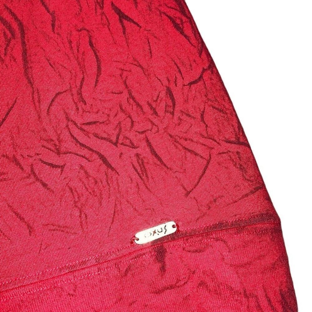 Y2k Oxus Size Xs Red Abstract Patterned Body-Con … - image 4